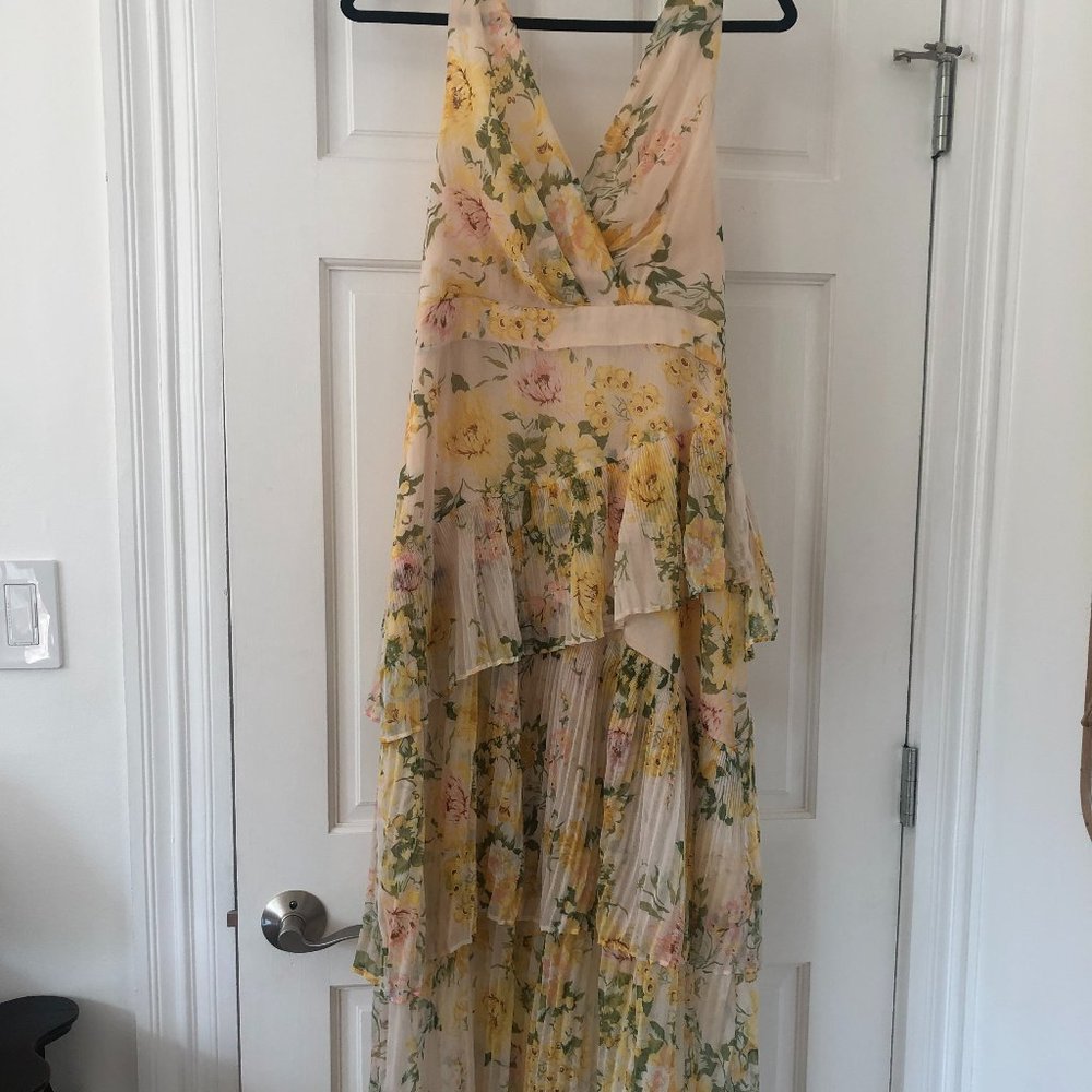Floral Yellow Topshop Dress - Wedding Guest